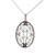 10K White Gold .70tw Central Blue Topaz Oval,  Amethyst Bezels, and Peridot Marquise Filigree Heart Oval with Surrounding Diamond Bezels Pendant 18" Chain Necklace