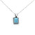 14K White Gold 5.00tw London Blue Topaz Rectangle with a .02tw Diamond Bezel Pendant 18" Chain Necklace