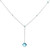 10K White Gold 2.25tw Blue Topaz Square Y- Drop Station with 5- Blue Topaz Bezels Pendant 17" Chain Necklace