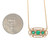 14K Gold Trilogy of .48tw Emerald Bezels Surrounded with an Art Deco .35tw Diamond Bezels Halo Stationary Pendant 18" Chain Necklace