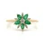10K Yellow Gold 0.40cttw Emerald and 0.06cttw Diamond Flower Ring Size 7