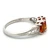 Sterling Silver Three Stone Citrine Vintage Inspired Decorated Band Ring Size 8
