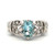 Sterling Silver Oval Cut Topaz with CZ Accents Vintage Inspired Ring Size 5