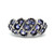 Sterling Silver Iolite Multi-row Cluster Band Ring Size 7