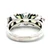 Sterling Silver Oval Cut Peridot Five Stone with Thick Band Ring Size 6.75