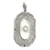 Vintage C. 1925 14K White Gold Frosted Quartz Camphor Glass Style Diamond Filigree Art Deco Pendant