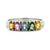 Sterling Silver Multi-colored Sapphire Five Stone Band Ring Size 8