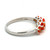 Sterling Silver Oval Cut Fire Opal Five Stone Ring Size 7.25