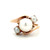 14K Yellow Gold Three Stone Pearl Bypass Ring Size 6