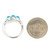 14K White Gold Three Stone Sleeping Beauty Turquoise with Diamond Accents Ring Size 6.75