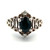 Sterling Silver Oval Cut Black Onyx with CZ Accents Vintage Inspired Ring Size 5