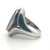 Sterling Silver Abalone Elongated Oval Sculpted Statement Ring Size 8.5
