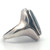 Sterling Silver Abalone Elongated Oval Sculpted Statement Ring Size 8.5