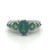 Sterling Silver Chrome Diopside Oval Cut 7 Stone Cluster Ring Size 7