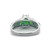 Sterling Silver Chrome Diopside Oval Cut 7 Stone Cluster Ring Size 7