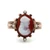 Antique 10K Yellow Gold Carnelian Cameo Seed Pearl Accented Engraved Initial Band Estate Ring Size 6.75