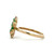 14K White Gold 1.11tw Emerald Poinsette with Tipped Petals of 0.05tw Diamond Ring Size 7