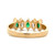 14K Gold Alternating 3-Emerald Marquise and 1/3tw 2-Diamond Marquise Ring Size 5