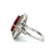 18K White Gold 3.50 Rubellite Oval with .35tw Diamond Accented Halo Ring Size 6.5