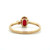 14K Gold .66ct Ruby Oval with Offset .06tw Diamond Bezel Accents Ring Size 6.5