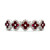 14K White Gold .37tw 5-Ruby Bezel Flowers Ring Size 6.25