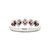 14K White Gold .37tw 5-Ruby Bezel Flowers Ring Size 6.25