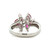 Platinum 900 .97tw Ruby Teardrop Petals Surrounding a .11tw Diamond Teardrop Petal Cluster Ring Size 4.75