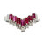 Platinum 900 Stacked .43tw Ruby Rectangle Chevron-V with a .10tw Diamond Bezels Chevron V-Shaped Ring Size 4.5