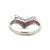 Platinum 900 Stacked .43tw Ruby Rectangle Chevron-V with a .10tw Diamond Bezels Chevron V-Shaped Ring Size 4.5