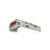 Platinum 900 Stacked .43tw Ruby Rectangle Chevron-V with a .10tw Diamond Bezels Chevron V-Shaped Ring Size 4.5