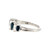 14K White Gold Alternating 4-Sapphire Marquise and 5/8tw 3-Diamond Marquise Ring Size 5.5