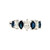 14K White Gold Alternating 4-Sapphire Marquise and 5/8tw 3-Diamond Marquise Ring Size 5.5