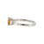 14K White Gold Central Gold Sapphire Oval with Bilateral .29tw Diamond Bezels Ring Size 6.25