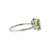 14K White Gold 2.56ct Peridot Triangle with a Blue Topaz Rectangle and .06tw Diamond Bezel Accents Ring Size 7
