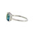 14K White Gold 2.56ct Peridot Triangle with a Blue Topaz Rectangle and .06tw Diamond Bezel Accents Ring Size 7
