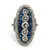 Vintage Platinum 1.5cttw Diamond 2cttw Sapphire Accented Shield Estate Ring Size 6.75