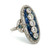 Vintage Platinum 1.5cttw Diamond 2cttw Sapphire Accented Shield Estate Ring Size 6.75