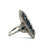 Vintage Platinum 1.5cttw Diamond 2cttw Sapphire Accented Shield Estate Ring Size 6.75