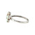 14K White Gold Opal 5-Petal Flower with .01ct Diamond Bezels Center Ring Size 6.75