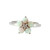 14K White Gold Opal 5-Petal Flower with .01ct Diamond Bezels Center Ring Size 6.75