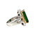 Platinum 900 6.61ct Green Tourmaline Rectangle in a 18K Gold Setting with .43ctw Diamond Bezel Halo Ring Size 6
