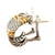 David Yurman Sterling Silver with 18K Gold Pave Diamond Shrimp Cable Earrings
