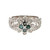 18K White Gold .31ctw Alexandrite Center Flower with .40ctw Diamond Flower Petals and Accents Ring Size 6.75