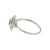 14K White Gold .49ct Aquamarine Bezel with 1/10tw Diamond Half Halo Marquise Ring Size 6.5