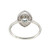 14K White Gold .49ct Aquamarine Bezel with 1/10tw Diamond Half Halo Marquise Ring Size 6.5