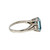 Platinum 900 2.42ct Aquamarine Rectangle with Bilateral .32ctw Diamond 3 Rectangles Ring Size 7.25