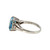 Platinum 900 2.42ct Aquamarine Rectangle with Bilateral .32ctw Diamond 3 Rectangles Ring Size 7.25