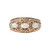 10K Gold Fire Opal 3-Cabochons in an Engraved Setting Ring Size 6.25