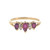 14K Gold Alternating Marquise of 3-Ruby and 2-Diamond Ring Size 6