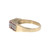 14K Gold Three Rows 2-Ruby and Diamond Cathedral-Shaped Ring Size 10